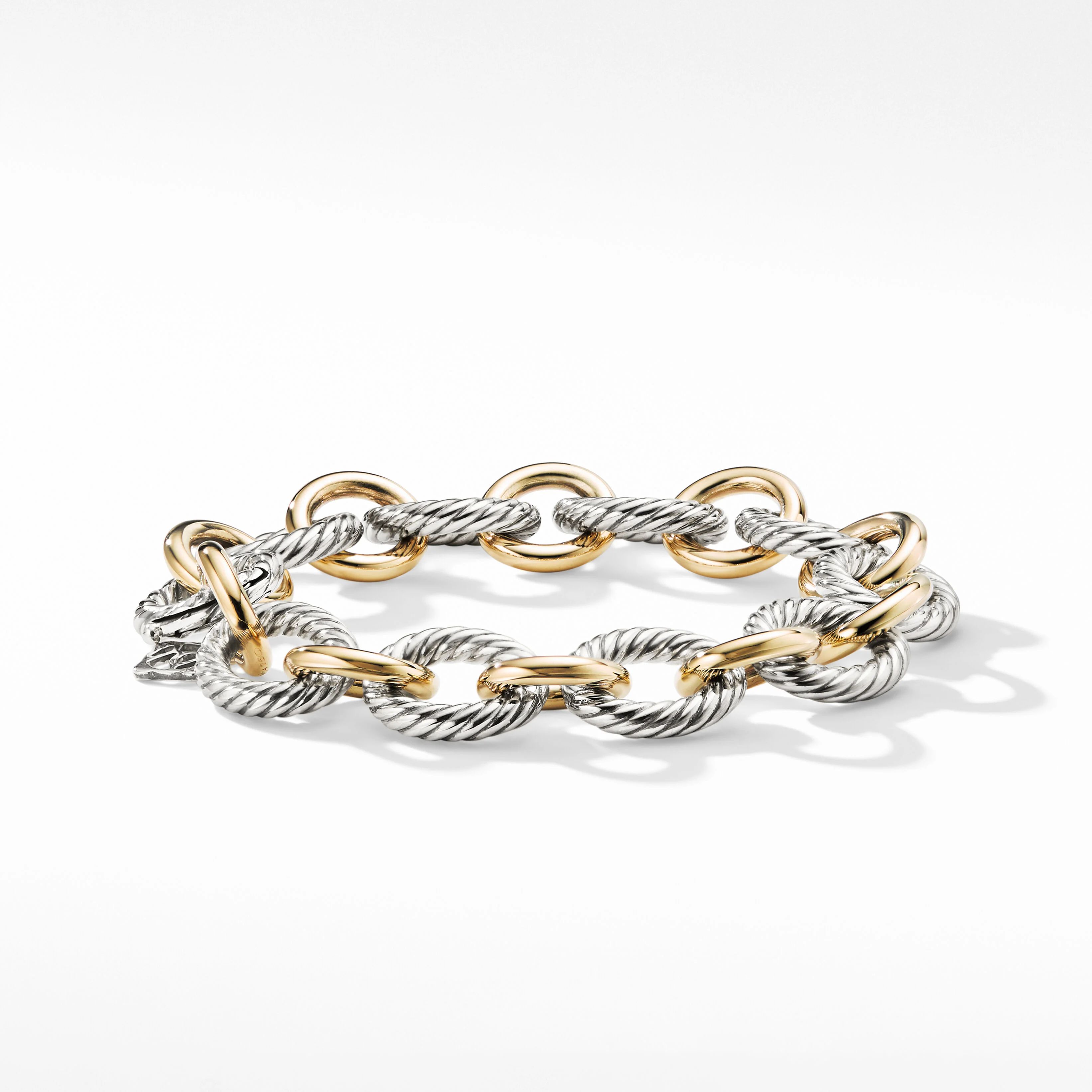 Oval Link Chain Bracelet in Sterling Silver with 18K Yellow Gold | David Yurman