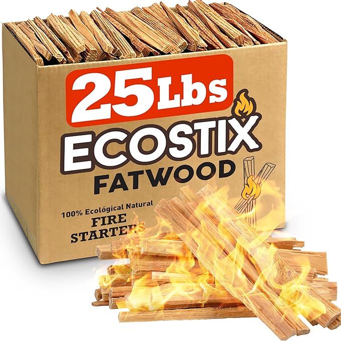 Eco-Stix Fatwood Fire Starter Kindling Firewood Sticks Bulk Packaged Firestarters 100% All Natura... | Amazon (US)