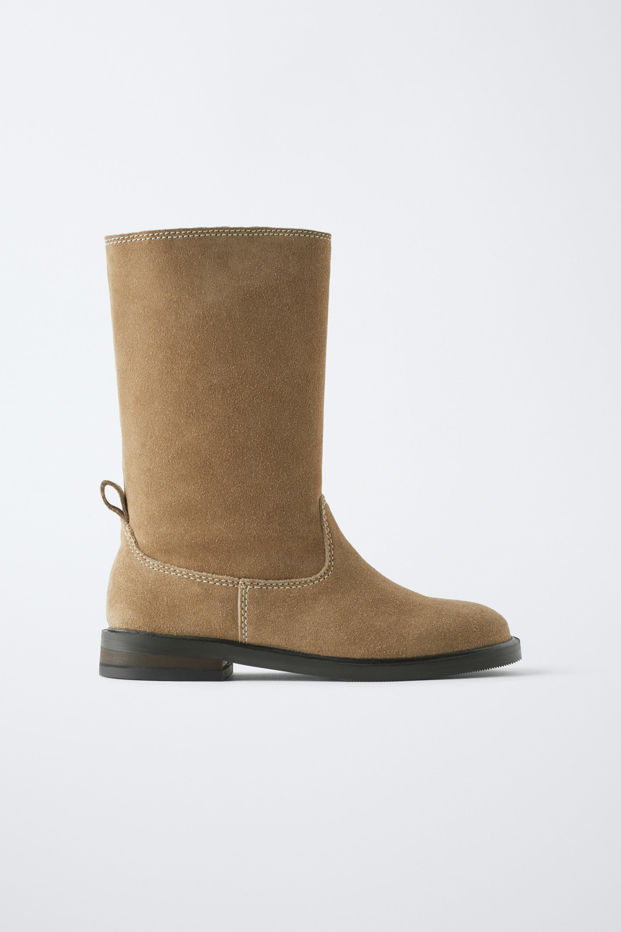 SUEDE LEATHER BOOTS | Zara US