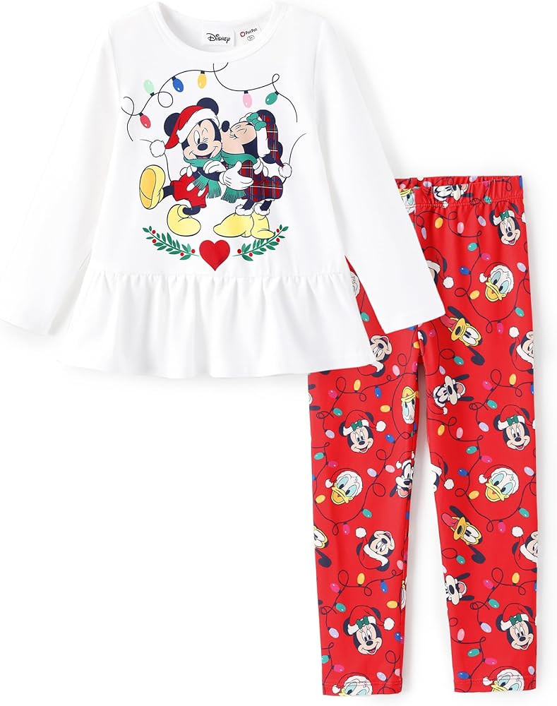 Disney Minnie Mouse Frozen Princess Marvel Toddler Girls Clothes Long Sleeve Sweatshirt + Legging... | Amazon (US)