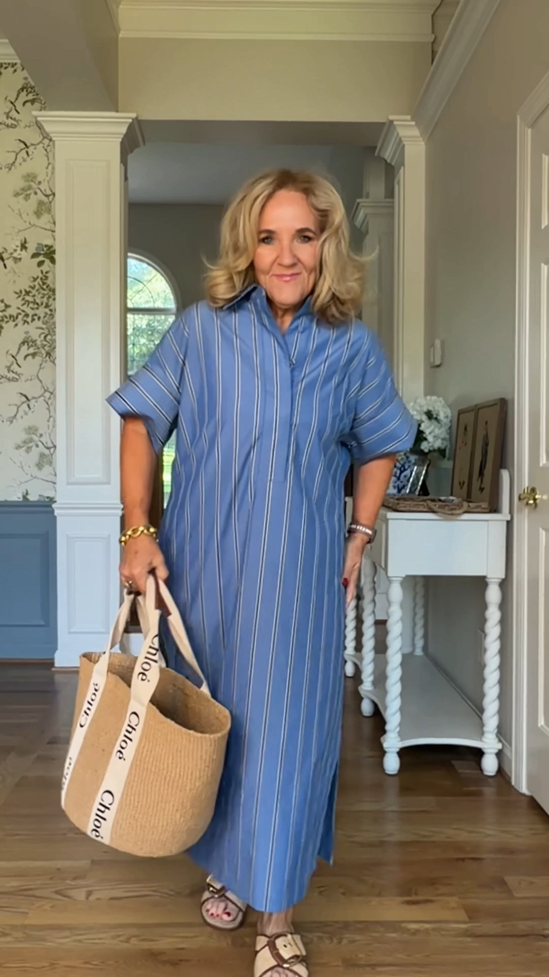Gorgeous cotton poplin caftan style dress. Also looks great either way a belt 
Wearing a medium 

Nantucket vacation beach vacation striped dress

#LTKOver40 #LTKPetite #LTKTravel