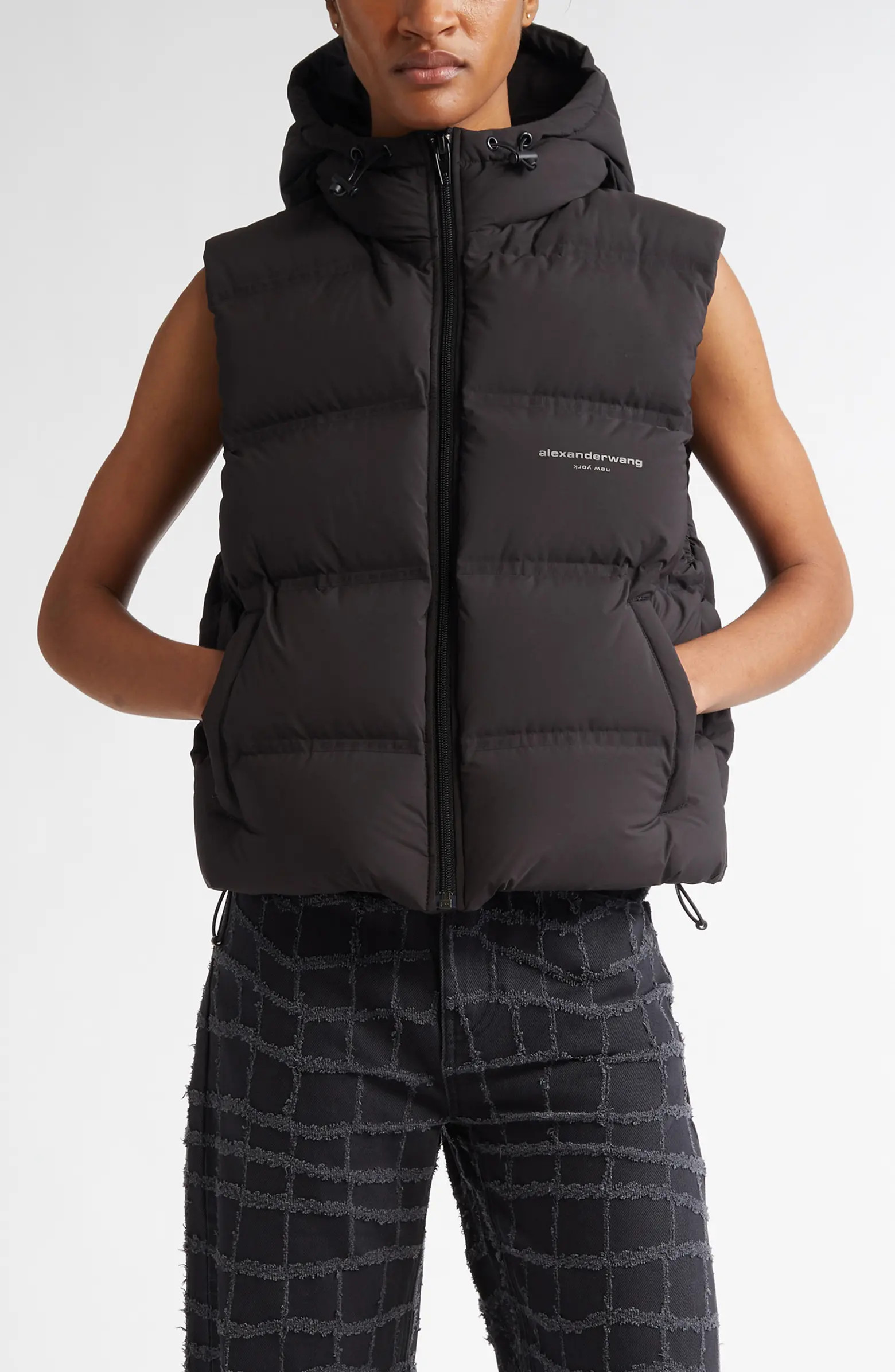 Alexander Wang Crop Hooded Down Puffer Vest | Nordstrom | Nordstrom