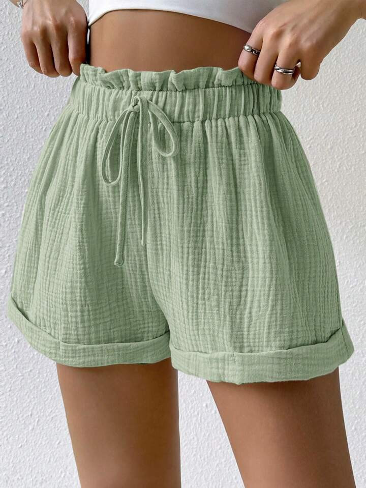 SHEIN EZwear Women Loose Paper Bag Waist Summer Shorts | SHEIN