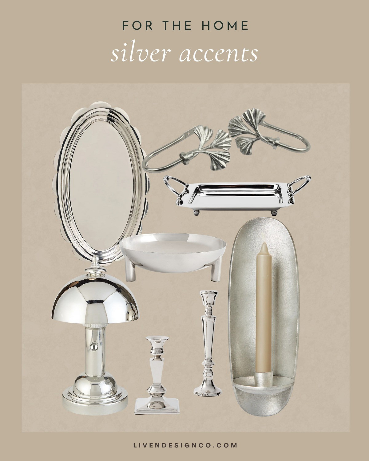 Silver decor. Home decor. Polished silver tray. Wall sconce. Modern. Dome lamp

#LTKSeasonal #LTKHome #LTKSaleAlert