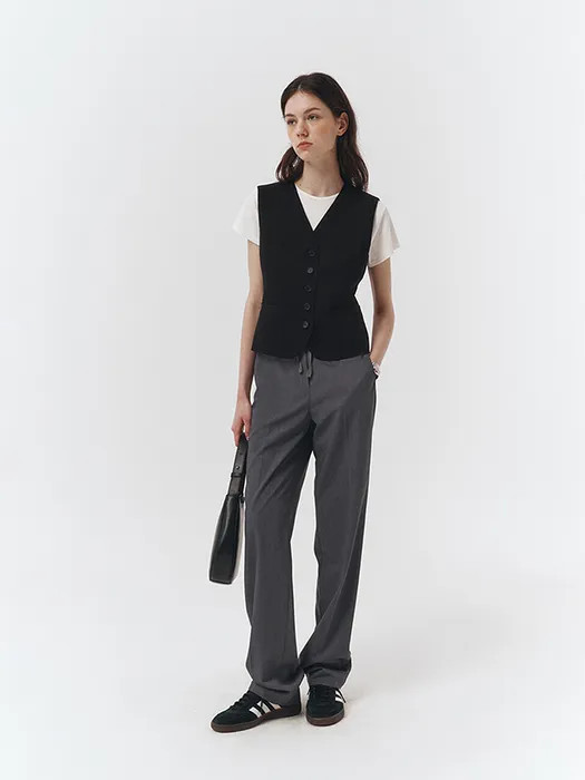Relaxed Summer Slacks_Charcoal | W Concept (US)