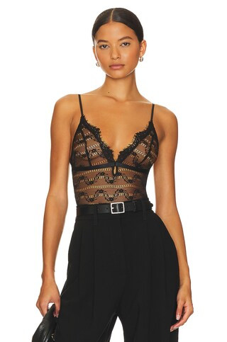 Bardot Geneva Lace Bodysuit in Black from Revolve.com | Revolve Clothing (Global)