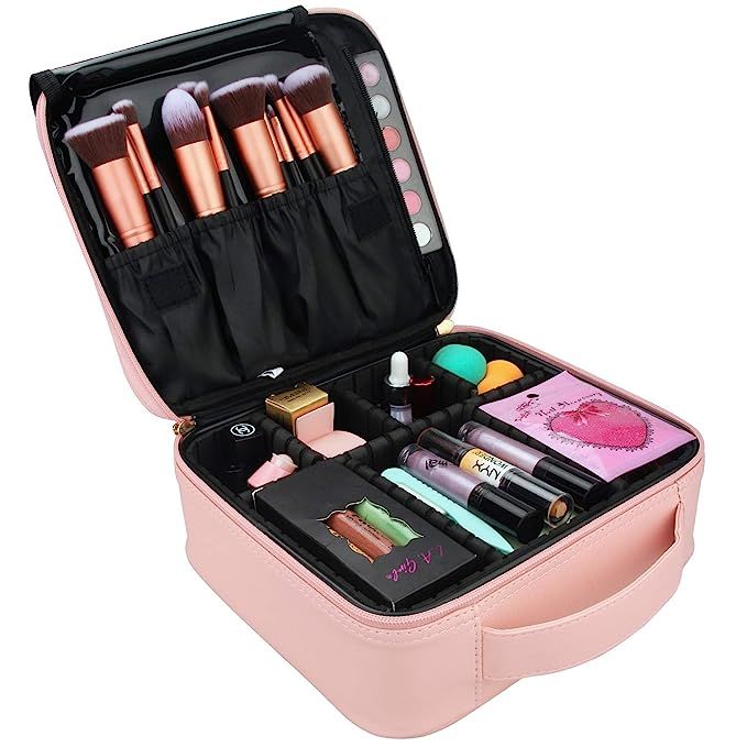 Relavel Makeup Case Travel Makeup Bag for Women Makeup Train Case Cosmetic Bag Toiletry Makeup Br... | Amazon (US)