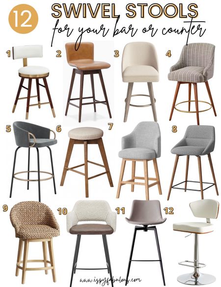 12 chic swivel stools for your bar or counter! 

#LTKhome #LTKsalealert #LTKstyletip