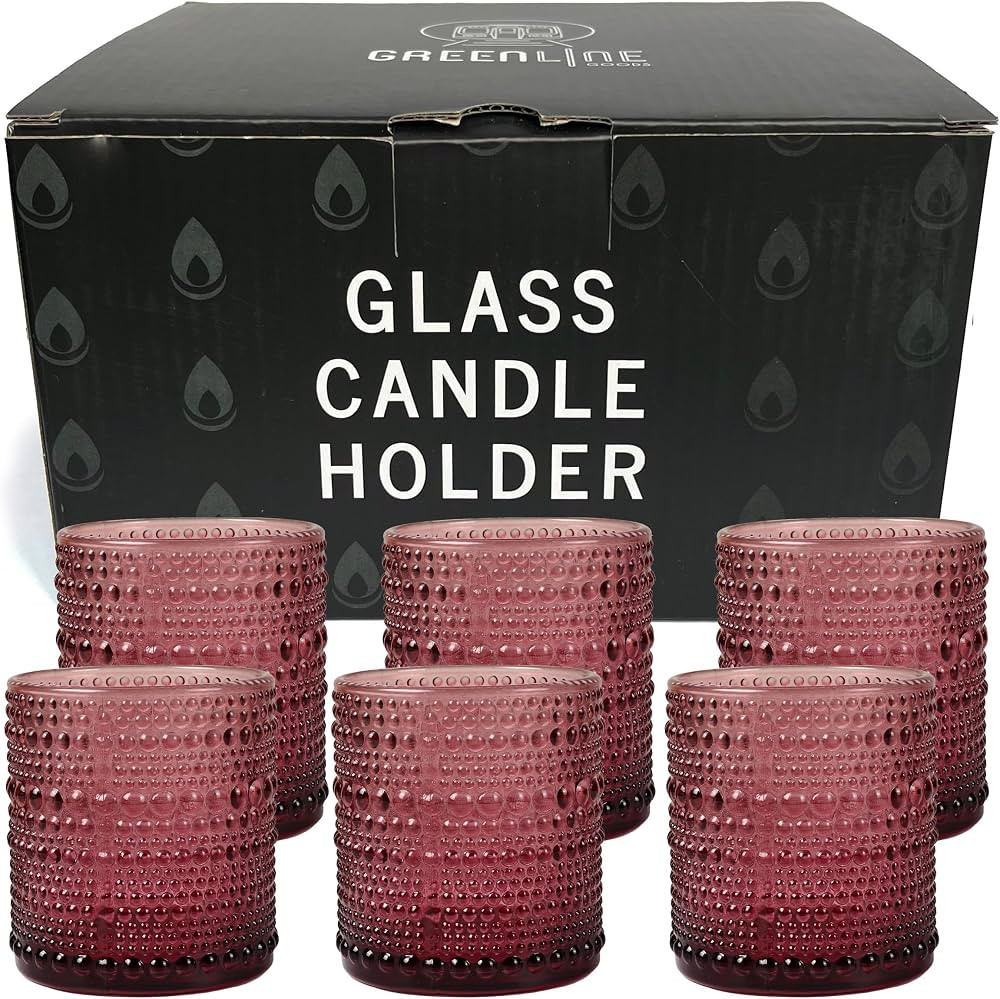 Greenline Goods Bubble Candle Holder Set of 6 – Dark Pink Bubble Candlestick Holders for Taper ... | Amazon (US)