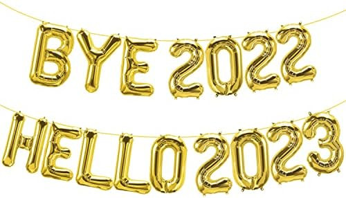 Happy New Year 2023 Balloons Banner Party Decorations - New Year's Eve NYE 2023 Foil Balloons Bye... | Amazon (US)