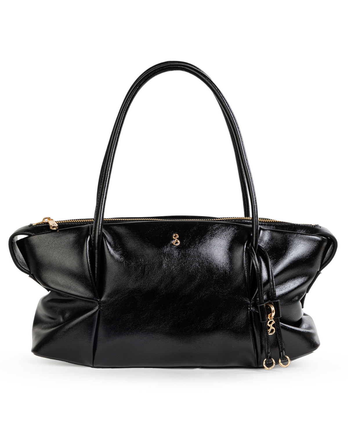 Sam and Libby Onyx Belted Satchel Bag - Black | Macy's