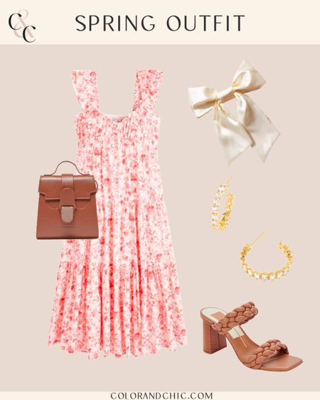 Spring outfit with floral maxi length dress that I absolutely love as a spring dress! Would also be great as an Easter dress or vacation outfit. Paired it with the best spring sandal and accessories  

#LTKSeasonal #LTKstyletip