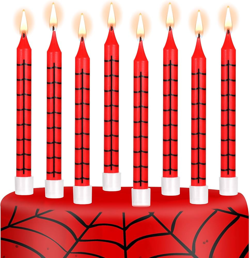 12 Pcs Spider Themed Birthday Candles Spider Web Cake Topper for Spider Party Decoration Birthday... | Amazon (US)