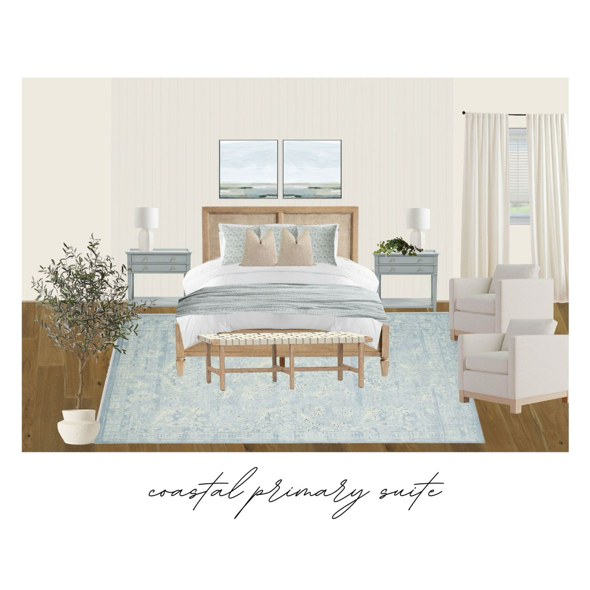Coastal farmhouse bedroom 

#LTKSeasonal #LTKhome