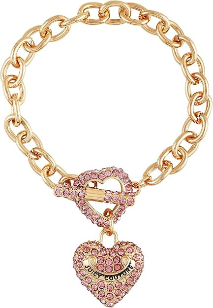 Juicy Couture Light Rose Heart Charm Toggle Bracelet | Amazon (US)
