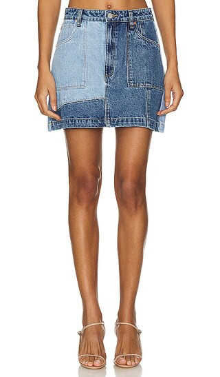 Aline Skirt Patchwork in Mid Blue | Revolve Clothing (Global)