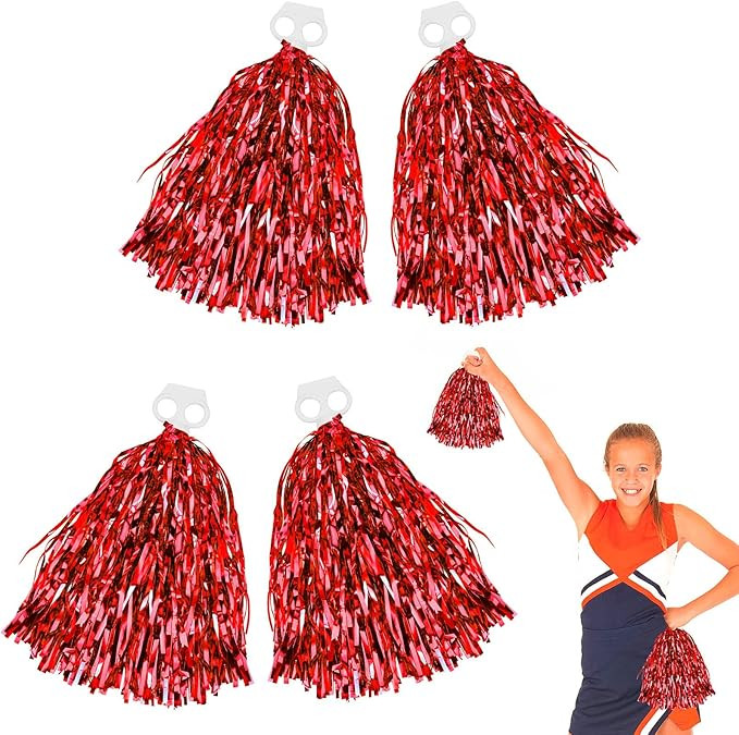 Thenshop Cheerleading Pom Poms 4 Pack Cheerleader Squad Spirited Fun Pompoms Pom Poms Cheer Poms ... | Amazon (US)