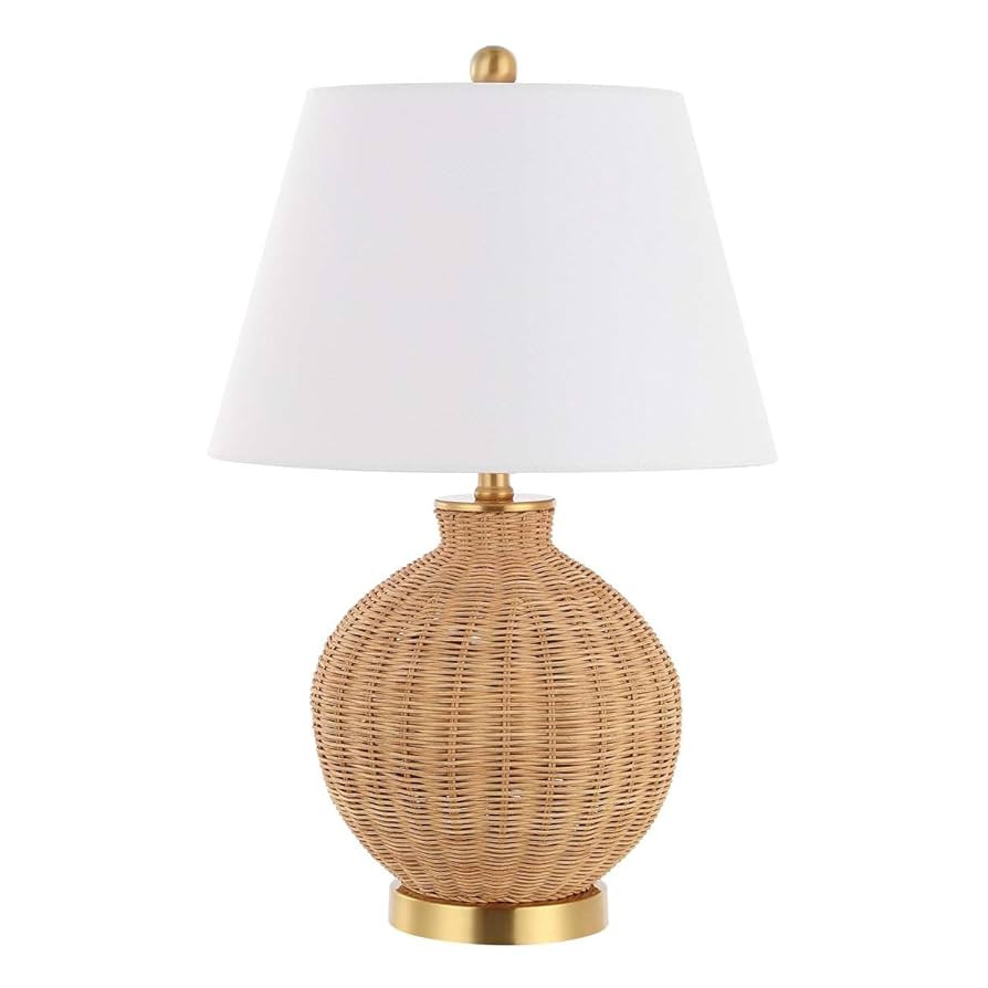 SAFAVIEH Lighting Collection Nobuo Natural/Brass 23-inch Table Lamp (LED Bulb Included) | Amazon (US)