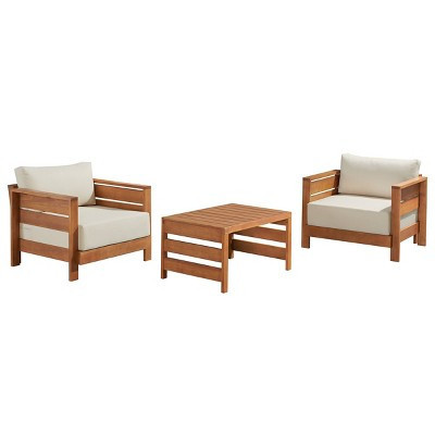 Alaterre Furniture 3pc Barton Outdoor Patio Weather Resistant Furniture Chairs & Coffee Table | Target