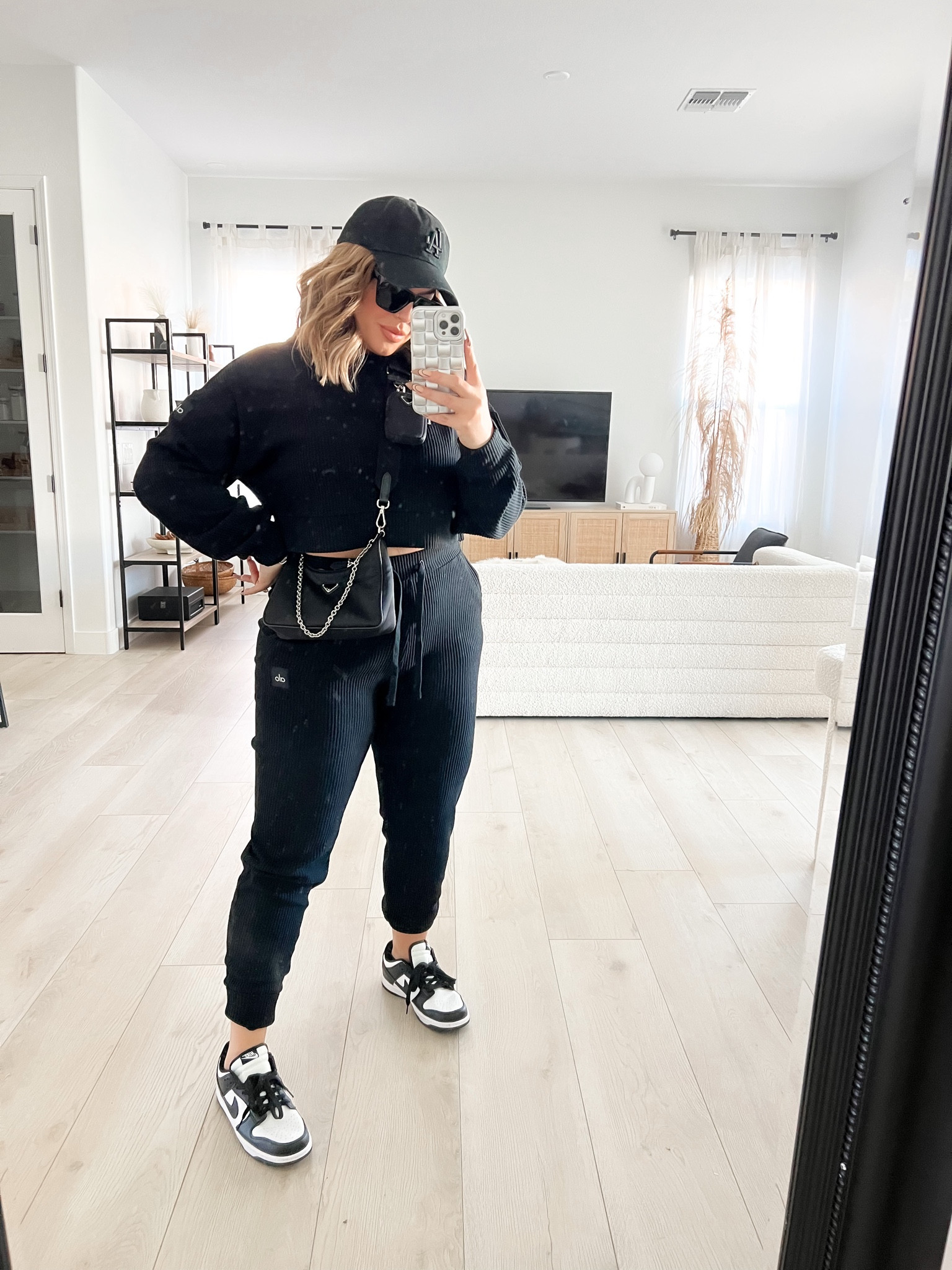 Size M top size L joggers . This set comes in three colors. I have it in gray and black. #obsessed  this would make a great #AirportOutfit 

#LTKunder100 #LTKstyletip #LTKtravel