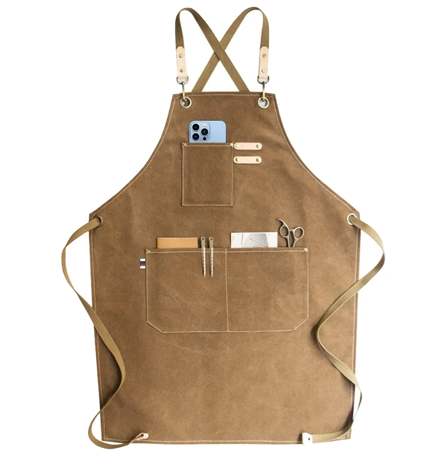 Bellaven Chef Apron, Waterdrop Resistant Cotton Canvas Cross Back Adjustable Apron - Walmart.com | Walmart (US)