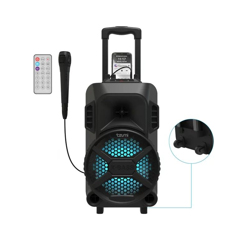 MegaBass LED Jobsite Speaker, Rechargeable Bluetooth Party Speaker with 8in. Subwoofer and Microp... | Walmart (US)