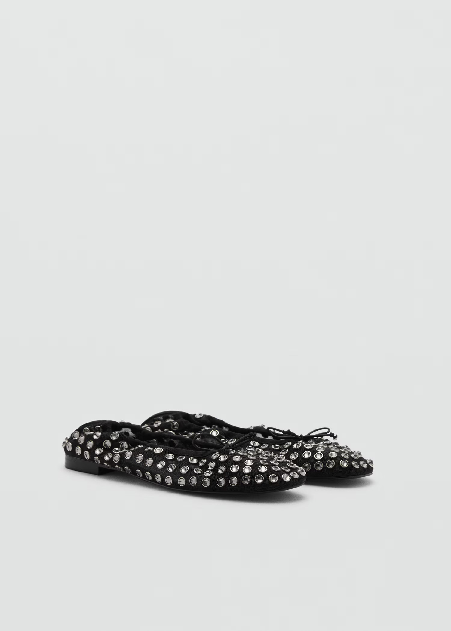 Studded mesh ballerina shoes - Women | MANGO United Kingdom | MANGO (UK)
