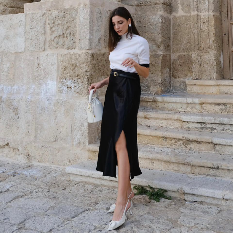 Minimalist Aesthetic Silk Poppy Skirt | LilySilk