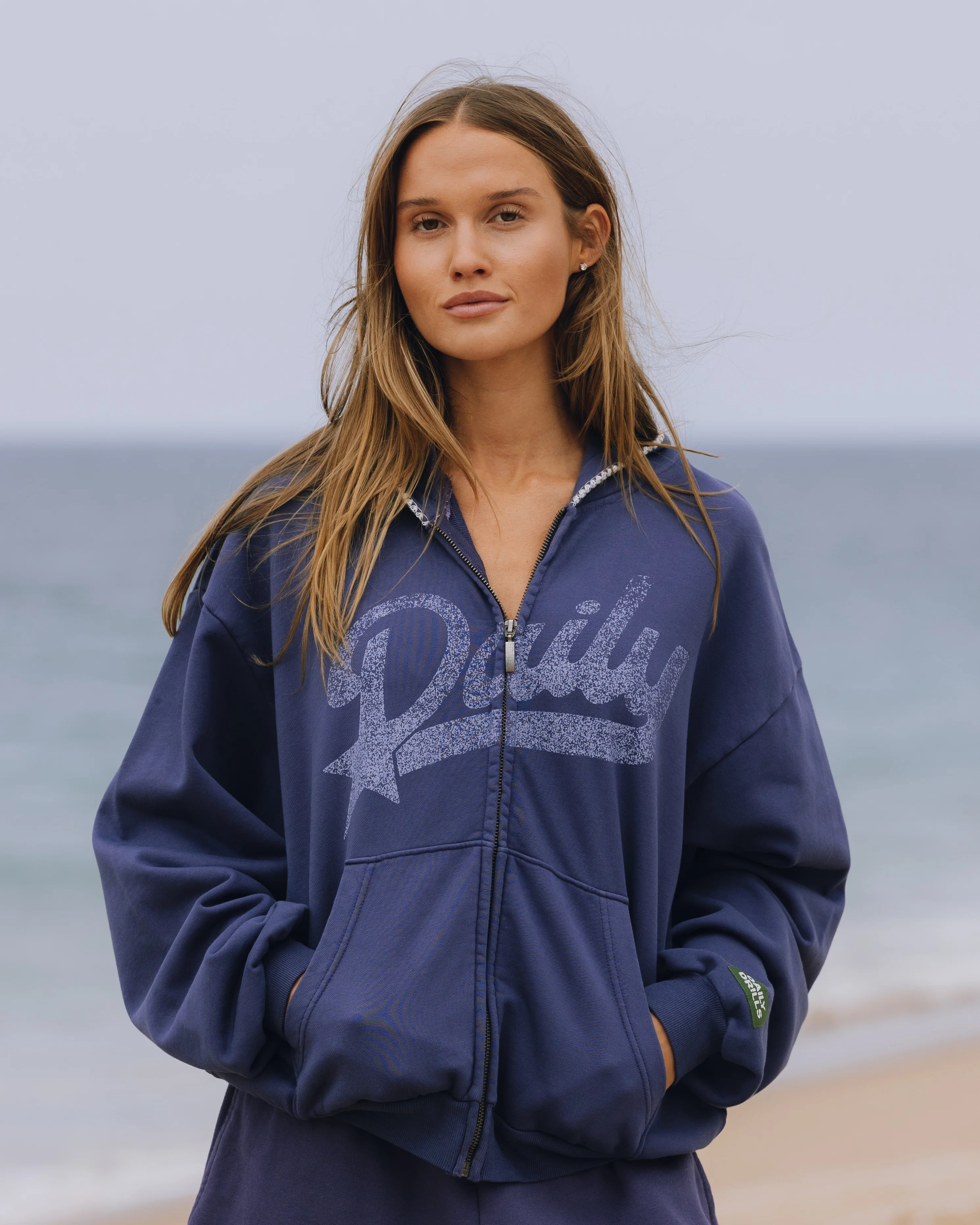 Americana Zip Hoodie - Navy | Daily Drills LLC