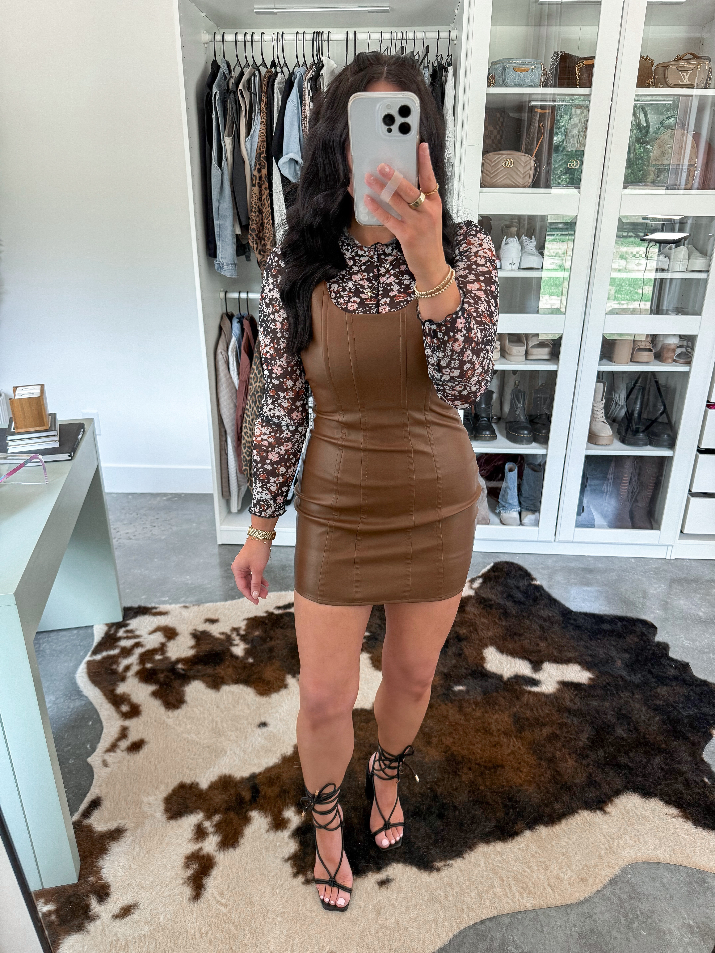 Mesh Top - xs (I sized down one)
Dress - small

This is definitely more of a dressed up - elevated date night / GNO outfit. I love this brown leather dress paired with this mesh top (the mesh top does have some brown in it which matches the dress perfectly 👏🏼) Finished the look with these black strappy heels. 🖤

 

 #LTKFindsUnder50 #LTKFindsUnder100 #LTKShoeCrush