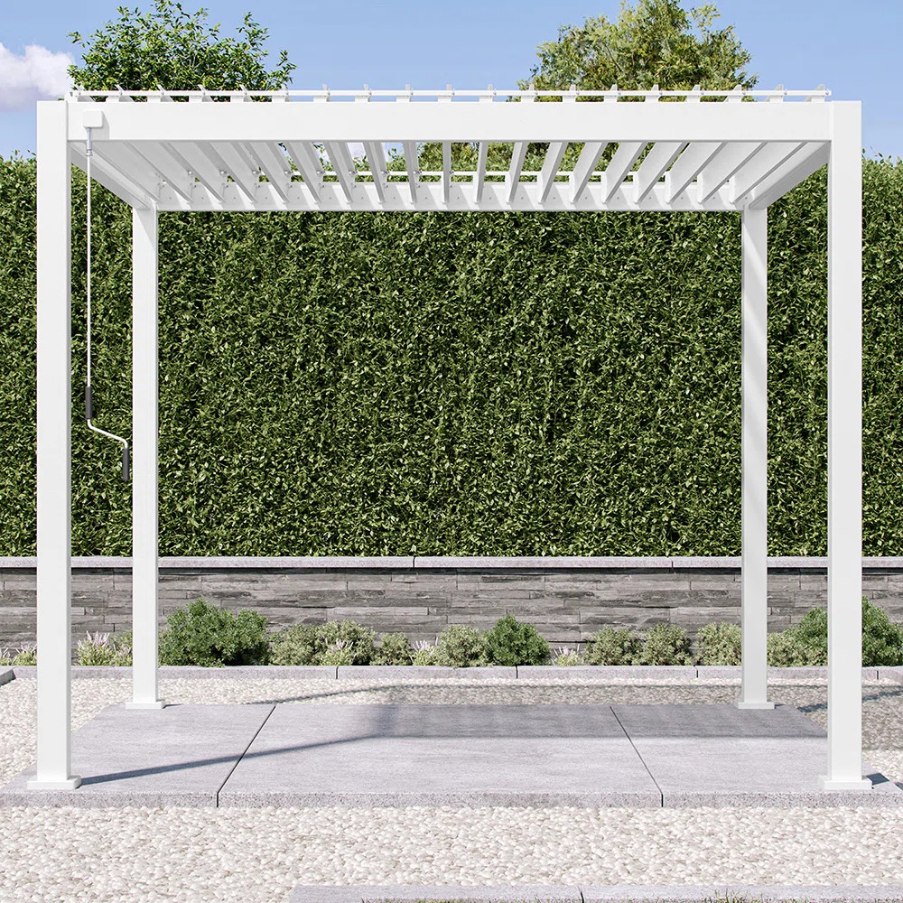 111S  Aluminum Pergola with Adjustable Louvered Roof | Wayfair North America