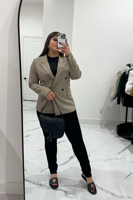 I just got this blazer and it is so cute!!!! So I wore it for a more casual date night but it can be dressed up or down and is a great staple to have in your closet!! And I paired it with my fav black jeans & some comfy black flats, along with a simple black t-shirt! 

#LTKstyletip #LTKfindsunder50 #LTKfindsunder100