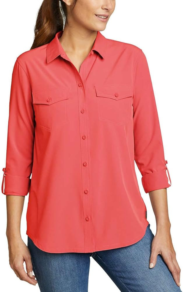 Eddie Bauer Womens Tops UPF 50+ UV Sun Protection Long-Sleeve Button Down Blouses Tops with Pocke... | Amazon (US)