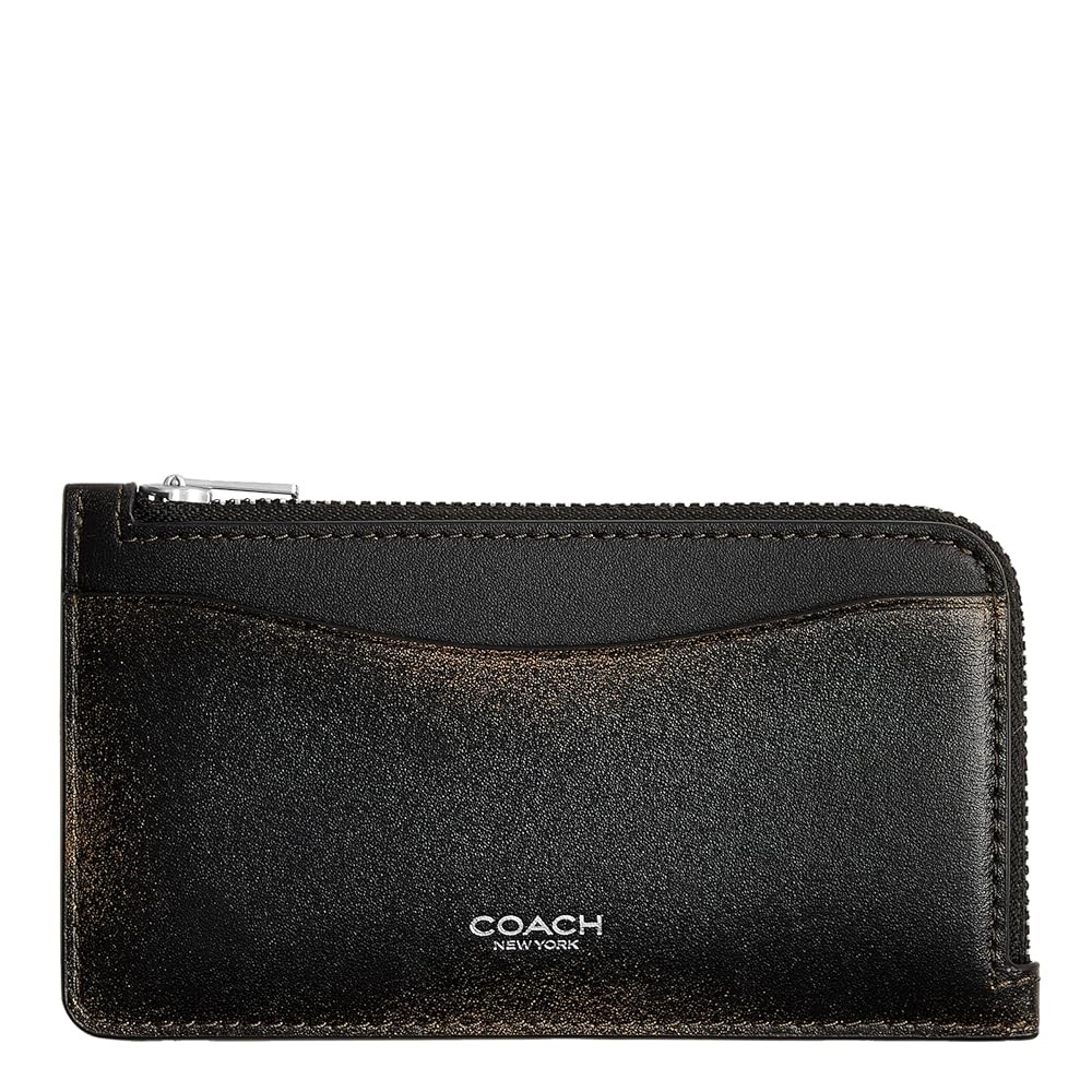 Coach Women's New York Zip Card Case, LH/Black Brown, One Size | Amazon (US)