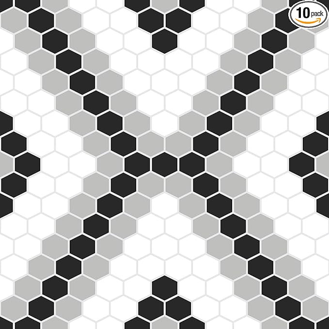 FloorPops FP2950 Leyton Peel & Stick Floor Tiles, Black | Amazon (US)