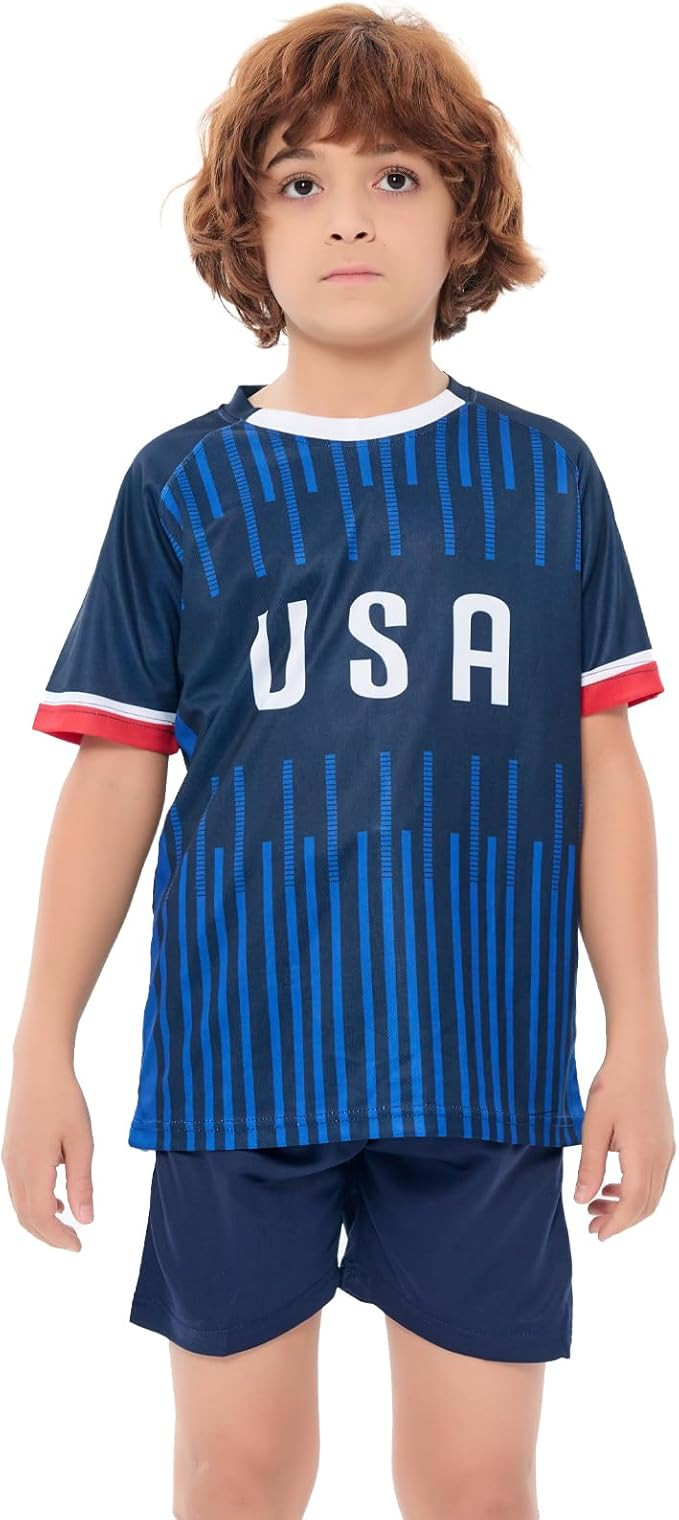 Kids Soccer Jersey- Fan Version Short Sleeve Shirt for Game Day,Training Uniform for Boy and Girl... | Amazon (US)