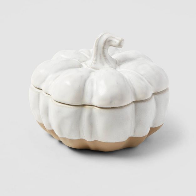 10oz Stoneware Pumpkin Jar White - Threshold&#8482; | Target