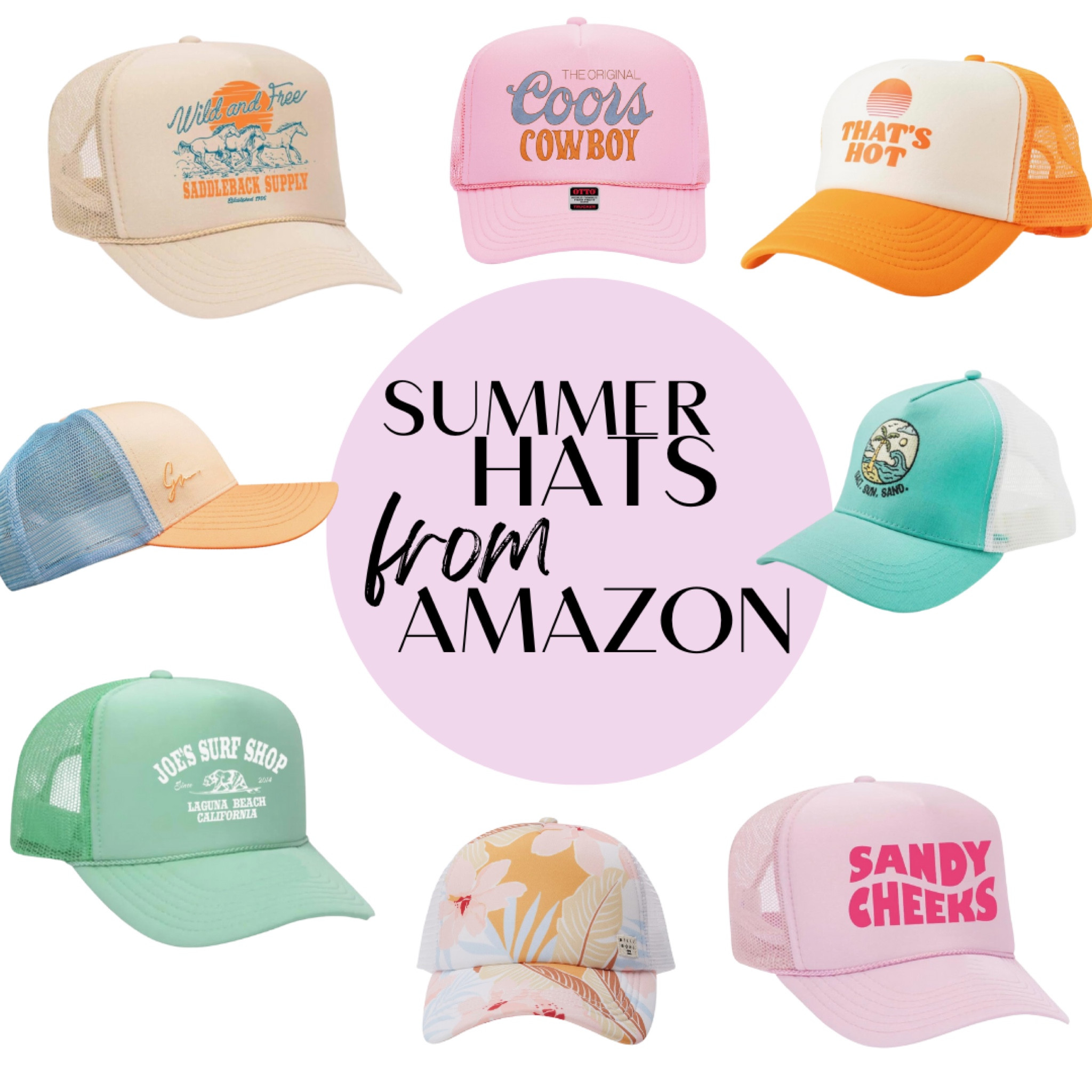 Fun summer trucker hats from Amazon! Colorful, unique and affordable! We love us a good trucker hat! These are all under $30! 🫶🫶 #truckerhat #truckerhats #summerhat #summerhats #summertrends #baseballcap 

#LTKfindsunder100 #LTKstyletip #LTKfindsunder50