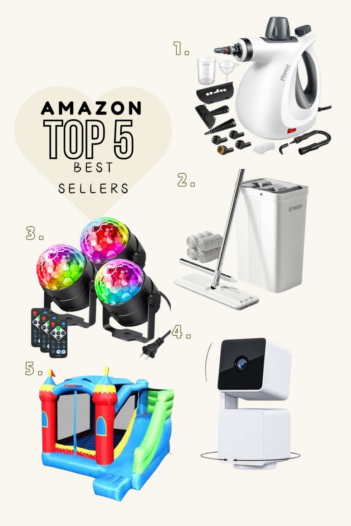 Last week’s best sellers on Amazon. Handheld steamer for cleaning, mop to wash walls, kids toys, indoor security camera 

#LTKSaleAlert #LTKHome #LTKKids