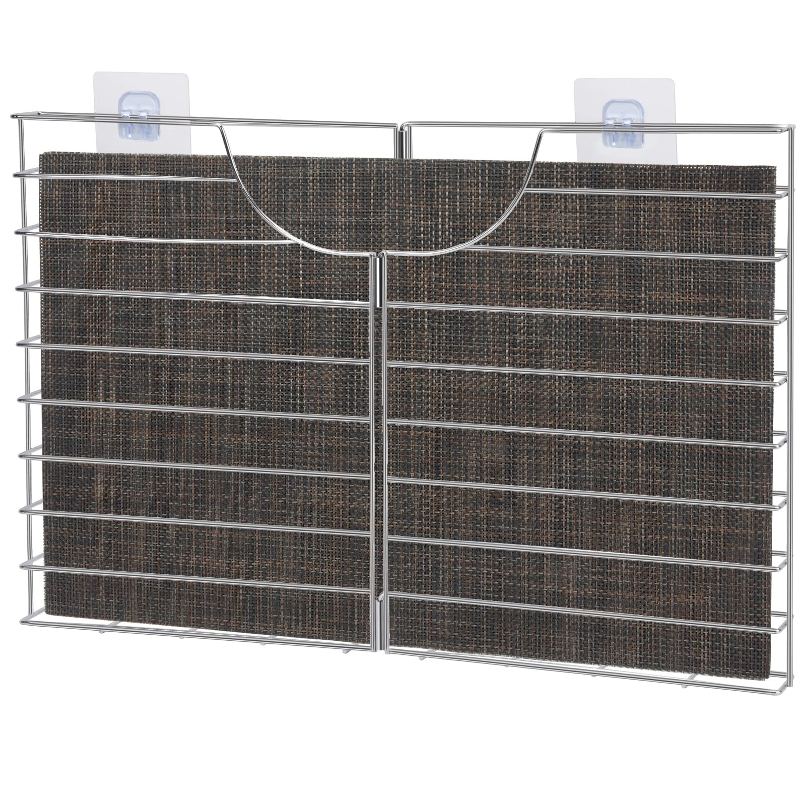 YeeBeny Placemat Holder | Steel Kitchen Organizer, Refrigerator Holder - Stainless Steel - 19.69x... | Amazon (US)