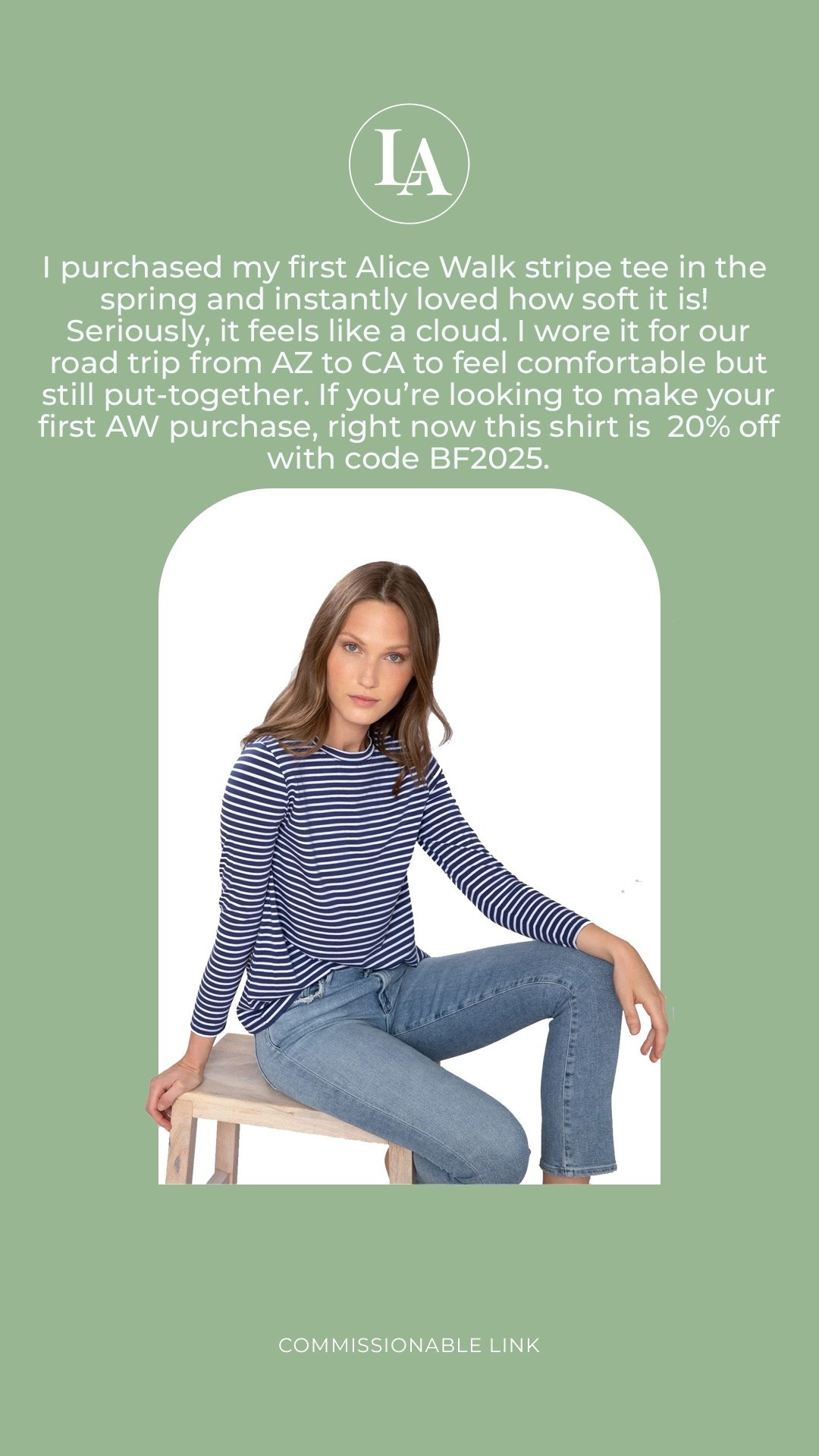 Alice Walk Stripe Tee 

#LTKMidsize #LTKFindsUnder100 #LTKCyberWeek