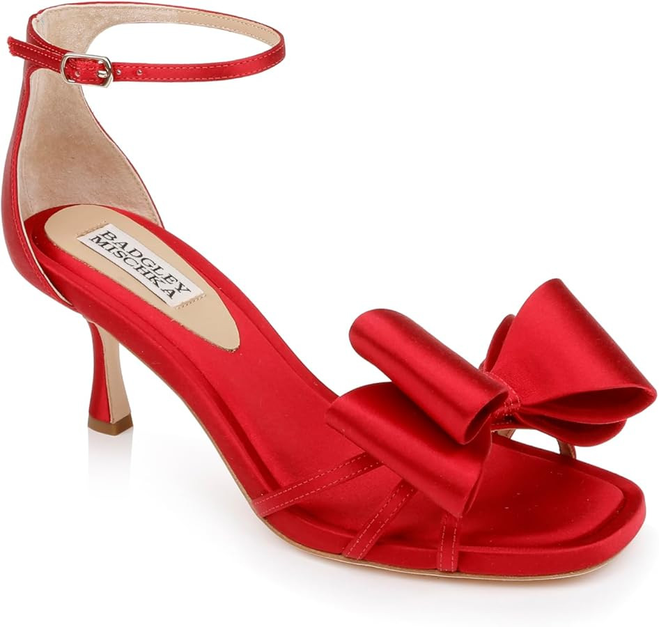 Amazon.com | Badgley Mischka Women's Alysha Heeled Sandal, RED, 10 | Heeled Sandals | Amazon (US)