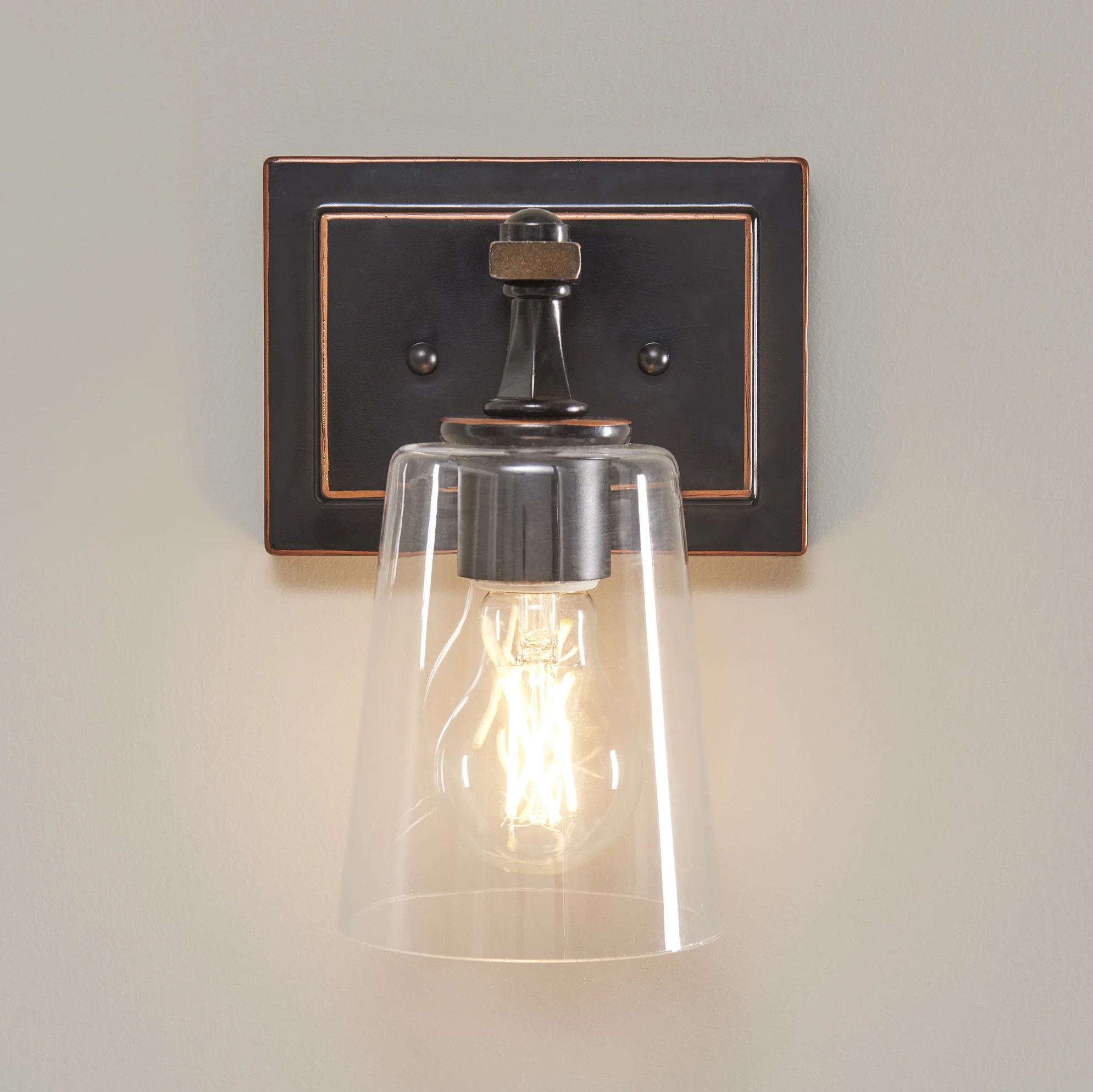 Better Homes & Gardens Modern Wall Scone Vanity Light, Bronze Metal Glass Shades, Bulb Not Includ... | Walmart (US)