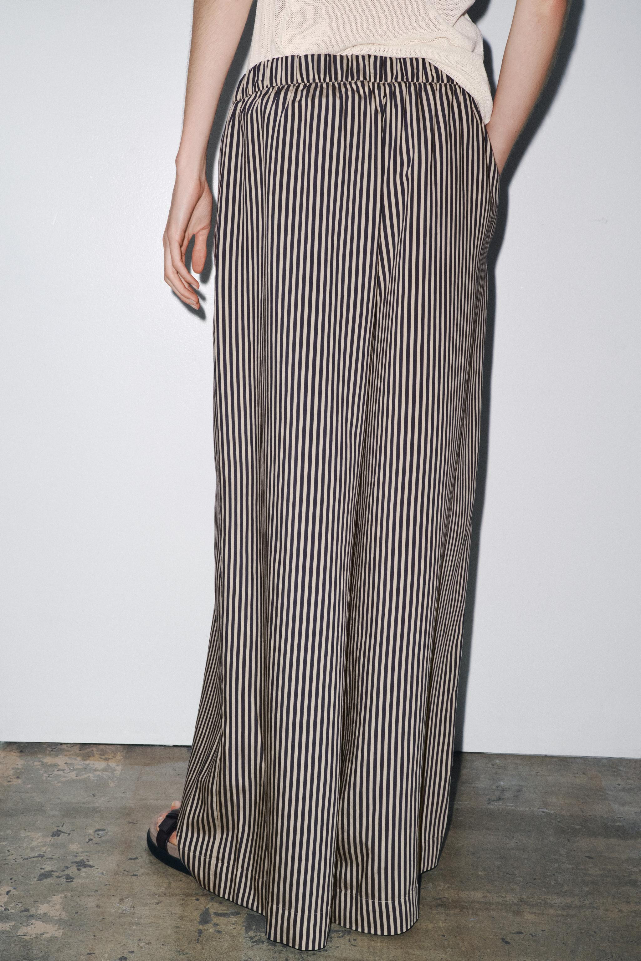 ZW COLLECTION STRIPED FLOWING TROUSERS | Zara UK