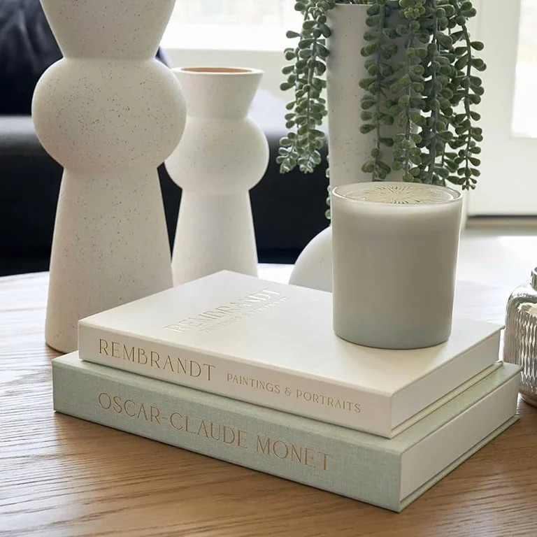 Cnshop Set of 2 Decorative Linen Book Boxes, Aesthetic Fake Book Storage & Keepsake Box for Home ... | Walmart (US)