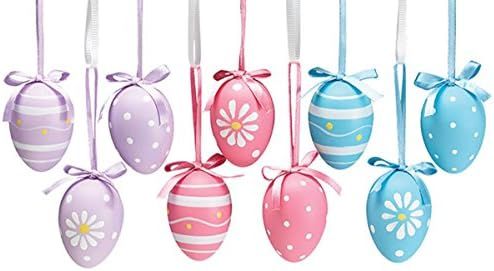 Burton & Burton Floral Decorated Hand Painted Easter Egg Home Decor Ornament, 9 Pack | Amazon (US)