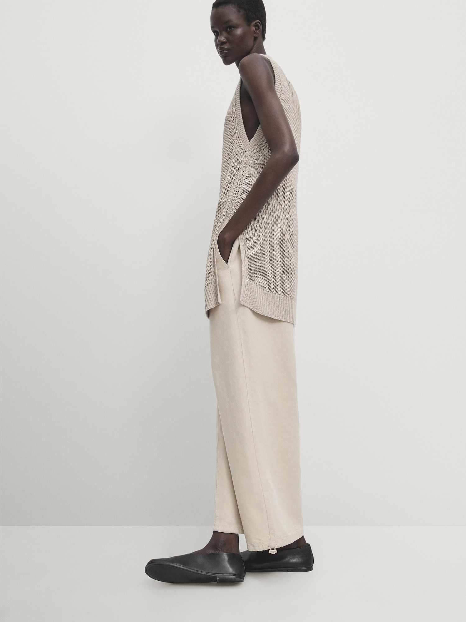 Trousers with elasticated waistband and adjustable hems | Massimo Dutti US