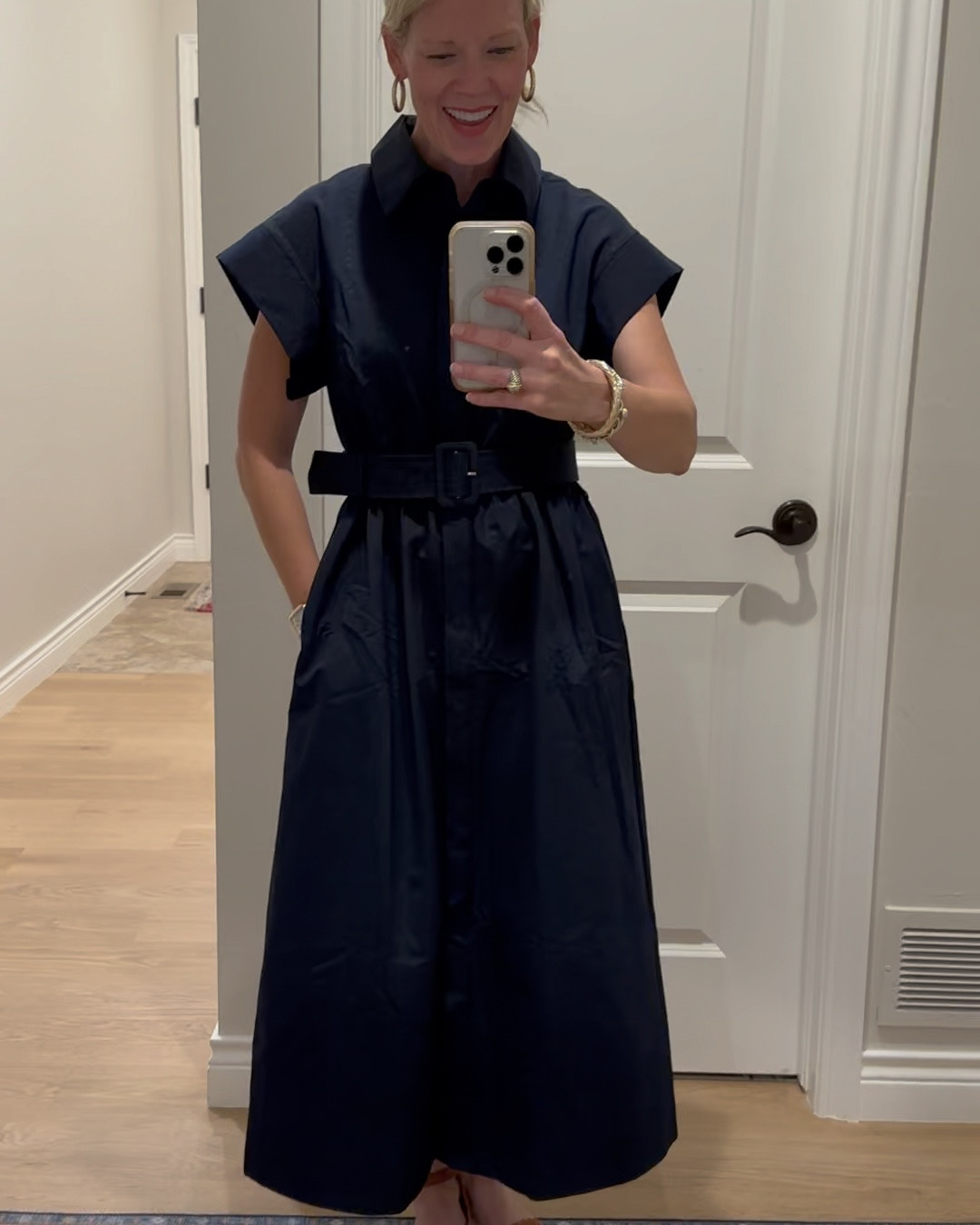 Absolutely swooning over this dress!!  It runs true to size and is so flattering. Is it kind of pricey, yes. Is it worth every penny, also yes!  I love the classic, feminine cut of the dress. The belt accentuates your waist. The sleeves are so pretty and unique. I tried both a XS and small and went with the small. It can be dressed up with heels or wedges. Or more casual with flats or mules. I love it. It’s a timeless classic dress they make every year so it will never go out of style ♥️

#LTKSeasonal #LTKVideo #LTKWorkwear