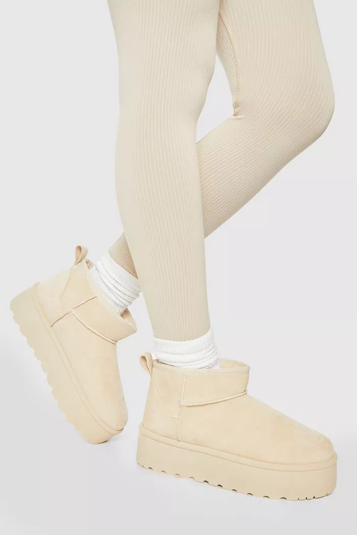 Ultra Mini Platform Cosy Boots | Boohoo.com (UK & IE)