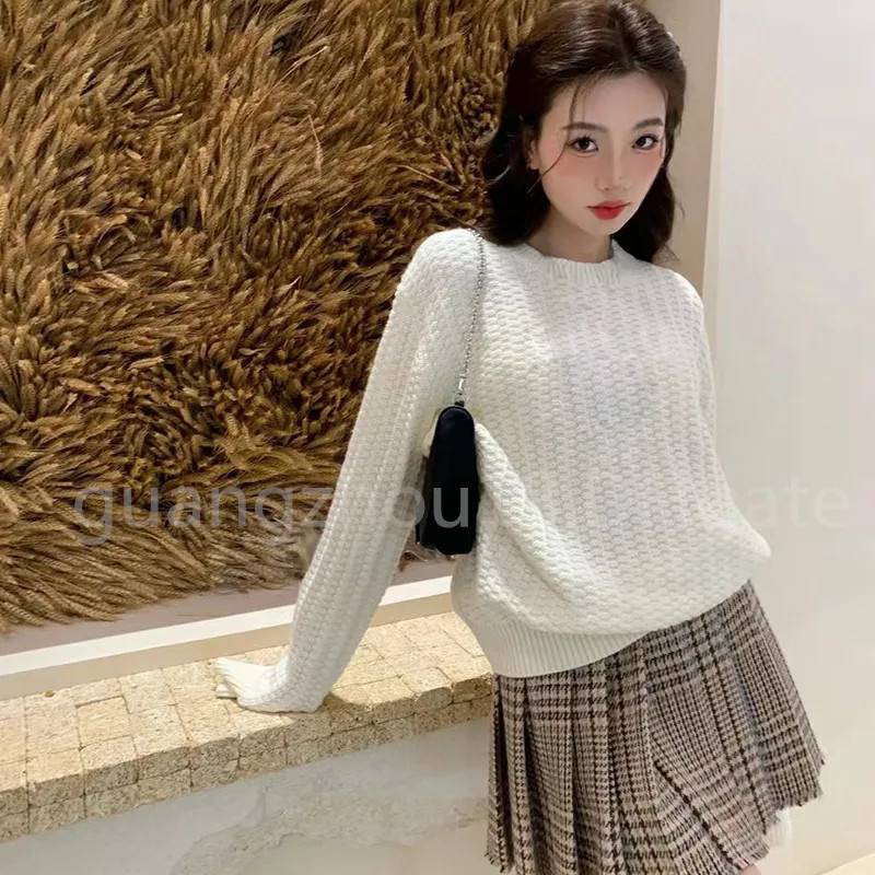 Fashion Designer Sweaters New Fashion Clothing for Women Winter Warm Round Neck Sweater White Bro... | DHGate